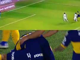 Ábila dio tranquilidad a Boca... ¡tras un pase espectacular de Andrada! Captura/DAZN