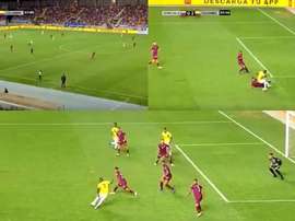 Angulo marcó un gol de bandera. Captura/WinSports