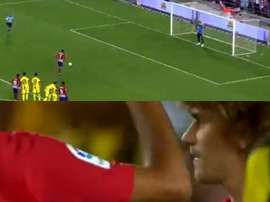 Griezmann scored his last goal for Atletico Madrid in Israel. Captura/GolTV