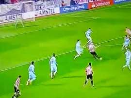 Apaolaza marcó un auténtico golazo. Twitter/goleada_info