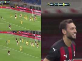 Hakan Çalhanoglu firmó el tercero. Capturas/DIGIGO
