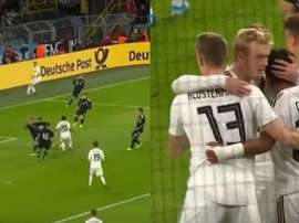 Gol e assistência: Gnabry desequilibra contra a Argentina. Capturas/Cuatro