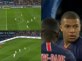 Mbappé put the champions ahead against his former club. Captura/Movistar+