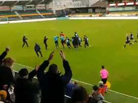 ¡El Brujas le empató al Madrid en la Youth League con un gol de su portero! Captura/Twitter