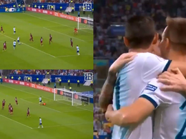Le Celso envoie l'Argentine en demi-finale après l'erreur de Faríñez. Capture/DAZN