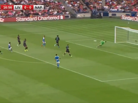 Insigne a ouvert le score face à Liverpool. Capture/DAZN