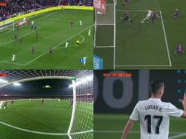 O primeiro golo da eliminatória. Capturas/DirecTV/La1/Gol