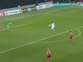 Capture du but de Moussa Dembélé face à Guingamp en Coupe de France. Captura/beINSports