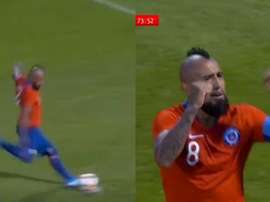 Vidal poursuit son histoire d'amour avec le but sur pénalty. Capture/Claro
