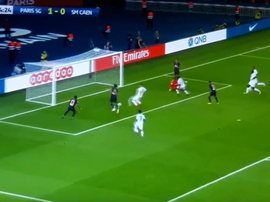 Rabiot anotó ante el Caen. Captura/Canal+