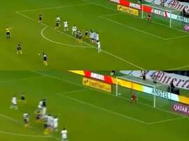 La zurda de Reynoso volvió a aparecer con un gran gol de falta. Captura/FOXSports