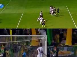 Un tremendo golazo el de Rojas. Captura/TyCSports
