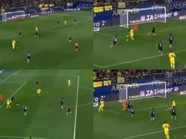 Ekambi anotó a pase de Bacca. Captura/beINSports