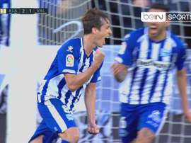 Tomás Pina firmó el 2-1 antes del descanso. Captura/beINSports