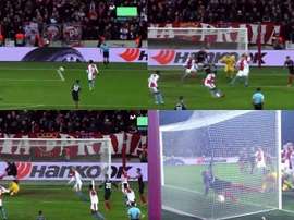 El Slavia remontó en la prórroga. Captura/Movistar