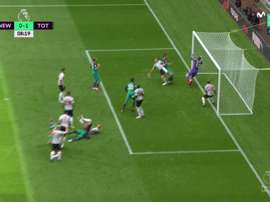 Vertonghen opens the scoring for Spurs. Captura/Movistar