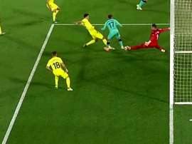 Griezmann marcou o primeiro gol do jogo entre Villarreal e Barcelona. Captura/Movistar+