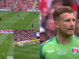 Un error que puede valer un ascenso. Captura/DAZN