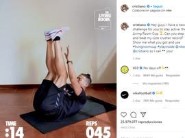 Cristiano é superado por Semenyaem seu próprio desafio. Instagram/cristiano