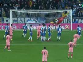 Messi ha battuto una punizione magistrale. AFP