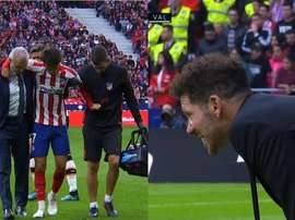 La réaction de Simeone lorsque Joao Felix a été contraint de céder sa place. Capture/Movistar+