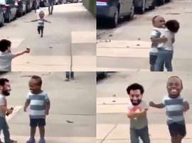 'Mini Salah' y 'mini Mané', puro espectáculo: imposible aguantar la risa. Captura/TV2Sporten