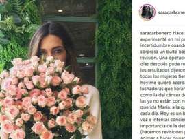 Emotivo post de Sara Carbonero. Instagram/SaraCarbonero