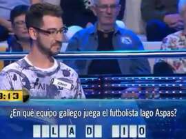 The contestant thought that Aspas played for Pulga de Vigo. Captura/A3