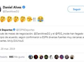Alves has rubbished talk of a contract renewal. Captura/DaniAlves