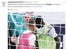 L'image de la tension entre Rüdiger et Kimmich. Capture/IndoSport