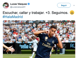 Le tweet de Lucas Vazquez. Twitter/Lucasvazquez91