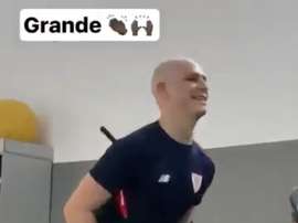 Williams a partagé sur Instagram le premier retour à l'entraînement de Yeray. Twitter/DieegoMR6