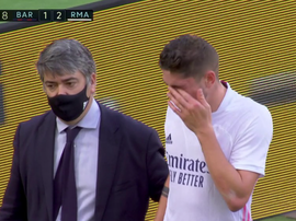 Valverde não aguentou os 90 minutos contra o Barça. Captura/MovistarLaLiga