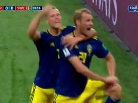 Toivonen adelantó a Suecia a la media hora de partido. TigoSports