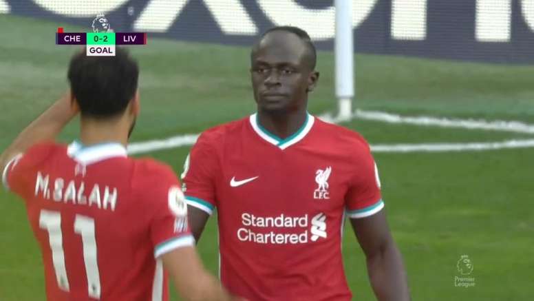 Mané was too much for Chelsea. Screenshot/DAZN