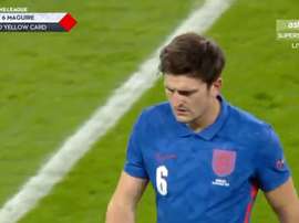 Harry Maguire's red card. Screenshot/AstroSupersport