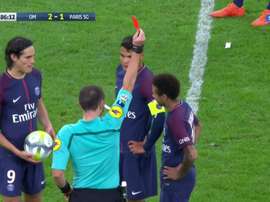 Neymar was sent off during 'Le Classique' against Marseille. SportTV