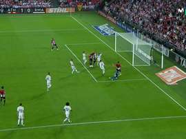 Muniain converted from close range to hand the hosts the lead. Screenshot/Movistar+