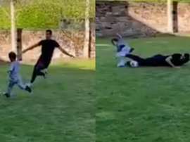 A dura entrada de Lovren em seu próprio filho. Instagram/dejanlovren6