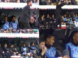 Marcelo e Militão riram de Simeone. Capturas/Movistar+