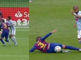Pique was involved in two controversial incidents v Celta Vigo. Capturas/MovistarLaLiga