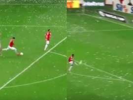 Asistencia desde su propia área y vaselina como agradecimiento. Capturas/EsporteInterativo