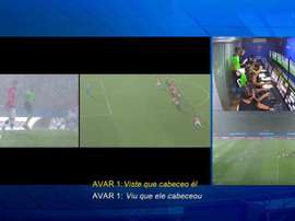 De 'impedimento' a 'gol confirmado' no VAR em Assunção. Captura/CONMEBOL