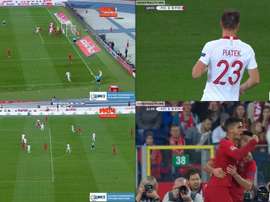 Piatek marcó su primer gol con Polonia y André Silva respondió. Captura