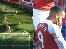 Lacazette pudo poner el 3-0. Captura/SkySports