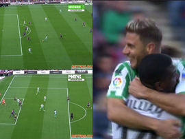 Joaquín signe le but du 0-2 au Camp Nou. Capture/AngelDiaz14