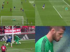 De Gea de nouveau coupable sur le but de Marcos Alonso. Captures/SkySports