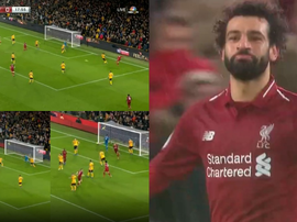 Salah a marqué le premier but. Captures/NBC/Movistar