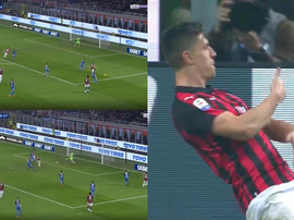 Piatek inscrit son septième but. Capture/beINSports/Vamos