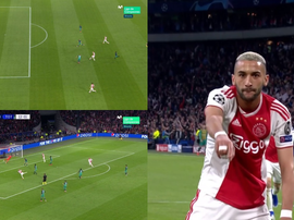 Il raddoppio di Ziyech. Captura/Movistar